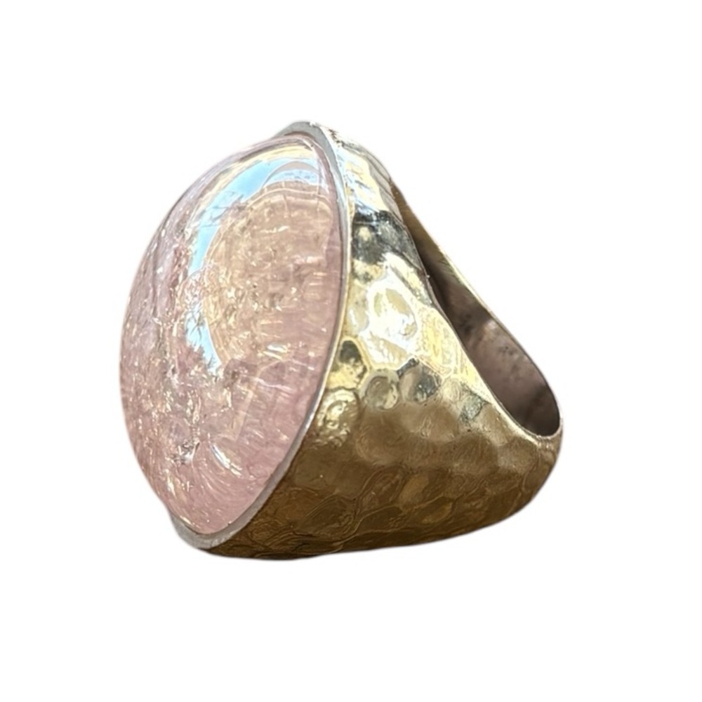 Silver And Pink Stone Statement Ring - image 4